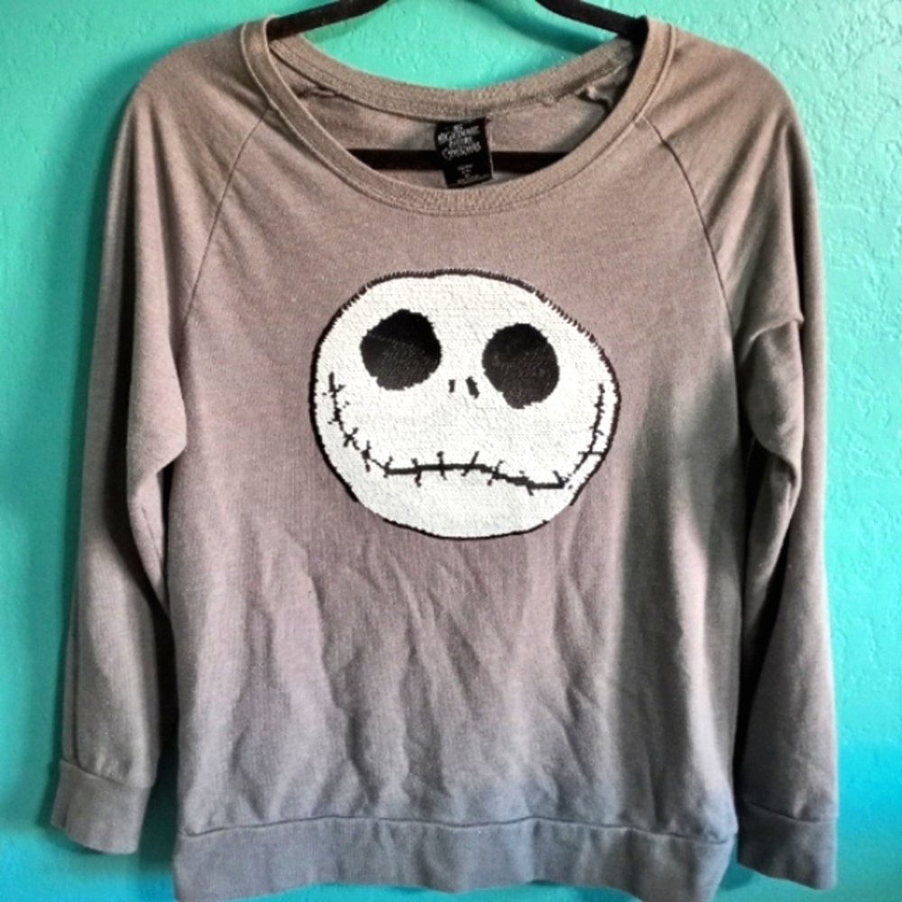 Disney Nightmare Before Christmas Reversible Sequin Sweatshirt Medium